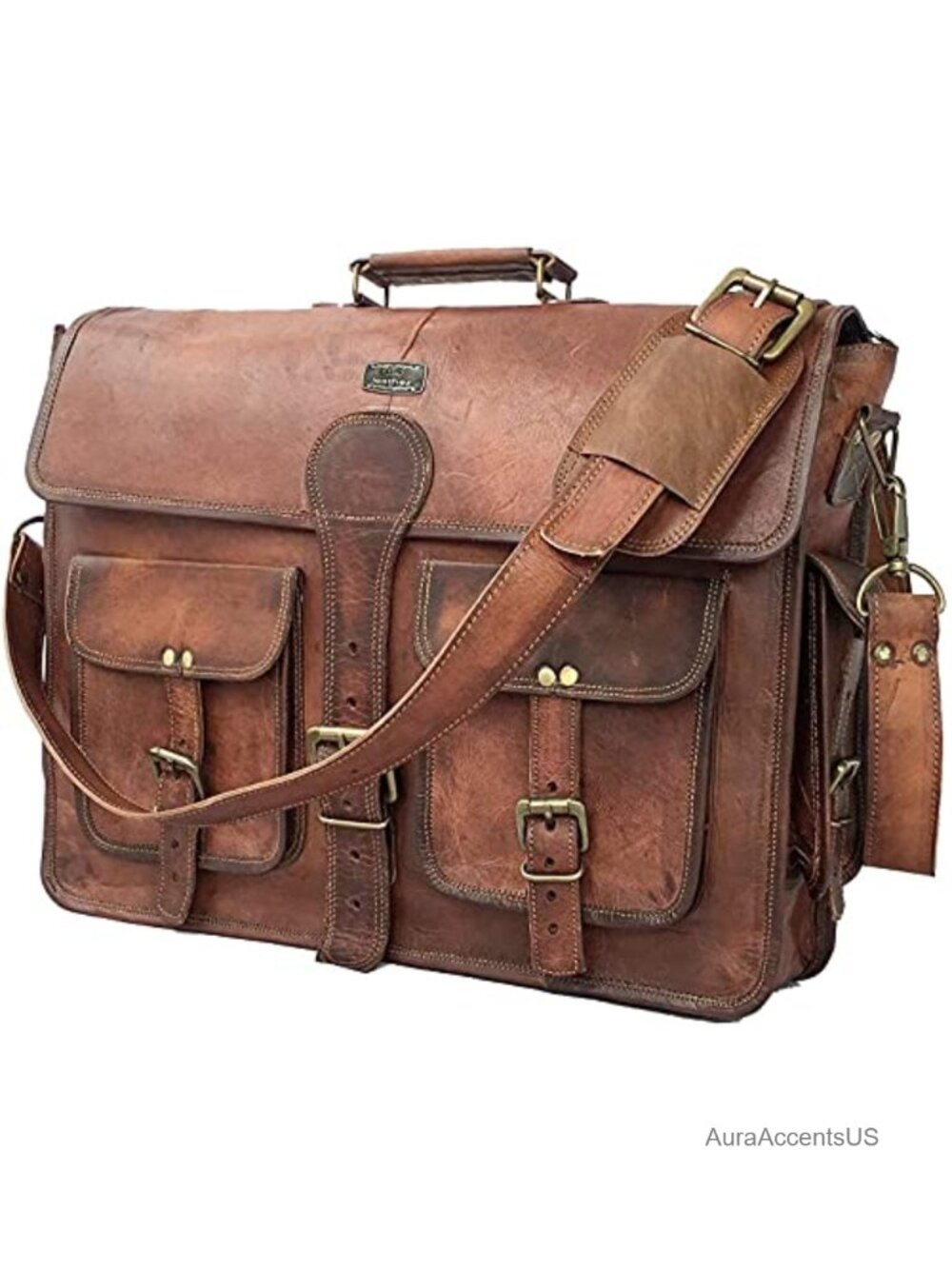 Handmade Leather Messenger Bag Laptop Briefcase Satchel for Men